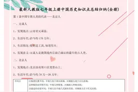 七年级上册：中国历史知识点总结！细致到每个章节，新初一提前看图片