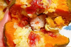 贝贝南瓜腊味蛋黄煲仔饭，营养又美味，食物胆固醇对健康的影响图片