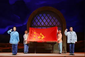 建党100周年献礼剧目 蒲剧革命现代戏《党旗飘飘》成功首演图片