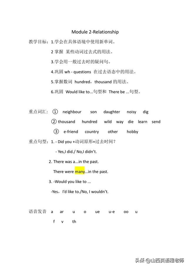 六年级英语上下册知识点总结