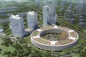 360新总部大楼即将完工，因外形与苹果公司相似，被网友吐槽图片