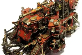 主题游戏《战锤40K》：兽人族“骷髅战舰”移动要塞-模型改造重涂图片