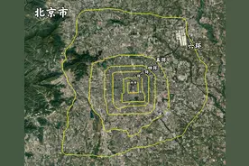 同比例下各大城市与北京六环比较，看看你们家乡的城市在几环？图片