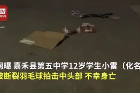 12岁男生被断裂羽毛球拍插入头部身亡，校方回应图片