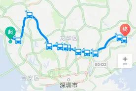 深圳路线最长的公交车E33路，从东开到西，3个多小时的路程图片