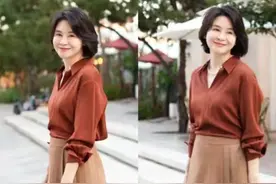 今秋火了一种新外套，叫“领子短一截”，五六十岁女人穿时髦美嫩图片