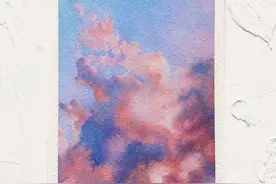 水彩 | 超美蓝紫色天空图片