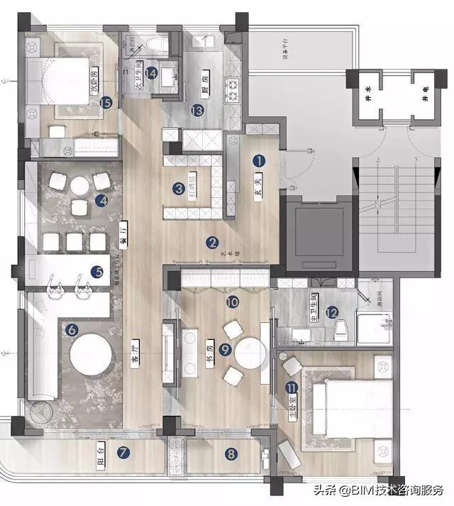 一个110㎡户型，七种平面方案，完美设计