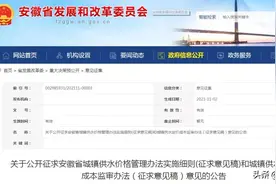 ​安徽城镇供水价格管理办法实施细则征求意见图片
