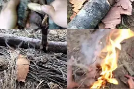 云南女子野外求生，徒手挑战东南亚，钻木取火，自制三套衣服蔽体图片