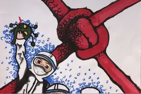 小朋友作画致敬医护工作者丨居家“绽艺”文艺作品征稿之“最美童画”选登图片