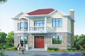 12×8.6米二层自建别墅，门厅不设罗马柱，同样精致美观图片