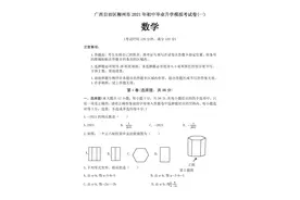 2021年广西壮族自治区中考数学模拟试题全卷及解答图片