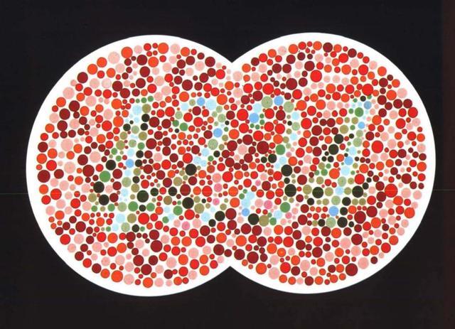 红绿色盲图片测试图标,五张色盲图,第五张看不到数字是正常的,看到