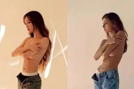 娱乐圈又出大瓜！孟佳“半裸”封面抄袭国外女模特，网友：抄翻车图片