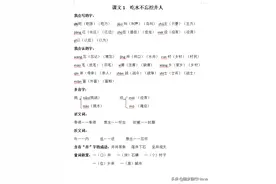 小学一年级下语文第二单元（课文1-2课）基础知识和练习题图片