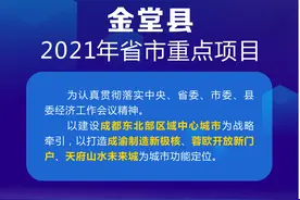 金堂县2021年省市重点项目发布，总投资超690亿元图片