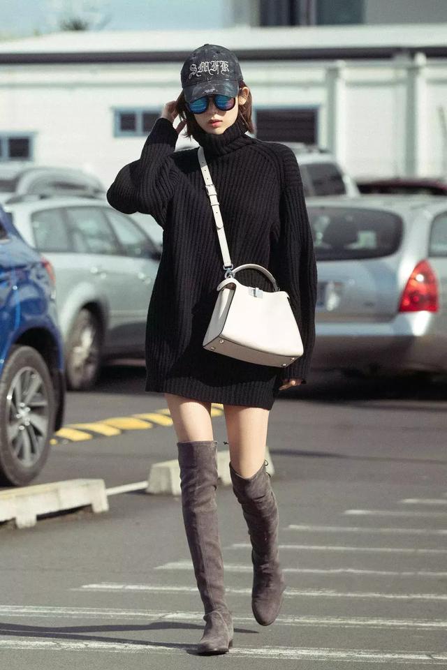 高筒靴子如何搭配图片女,卫衣 长靴,能穿出逆天大长腿! - 冷求网