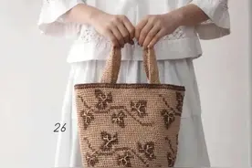 毛线钩针编织3款日系（提花）手提包图解教程，手工DlY钩织方法图片