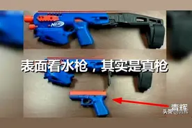 国外网友把真枪藏在水枪中被发现！网友：完了，软蛋要完了图片