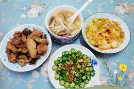一家三口的晚餐，三菜一汤有肉有菜营养美味又实惠，成本不足30元图片
