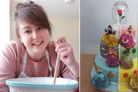 可爱！女子自制素食版迪士尼元素蛋糕庆祝30岁生日图片