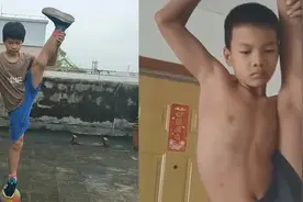 广东韶关11岁男孩苦练3年，能单腿站立43分钟，连看电视都在练习图片