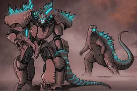 变形金刚X传奇怪兽：金刚变四臂修罗，哥斯拉霸气不减，真帅图片