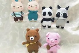 钩针图解:短腿家族，情侣猪图片