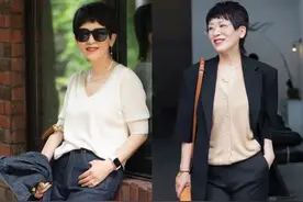 精致的50、60岁女人，秋冬一定要有“羊绒衫”！配裤子、裙子很美图片