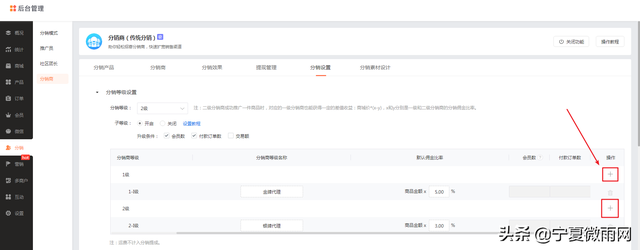 商城分销商子等级设置介绍