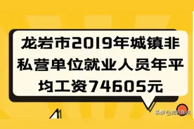 2019年龙岩市城镇非私营单位就业人员平均工资出炉，各地情况是图片
