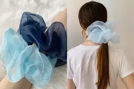 把云朵绑在发上！超澎湃的巨型大肠发圈，一绑就浪漫还显脸小头小图片