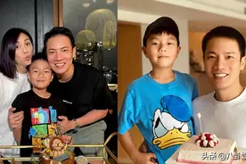 丁子高晒全家福预祝自己42岁生日！9岁丁进诺和爸爸十足的饼印图片