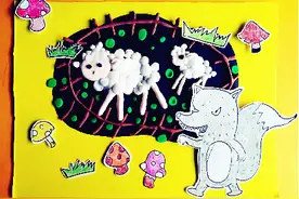 创意少儿美术教程丨剪贴画/儿童创意手工/超轻黏土：狼和小羊图片