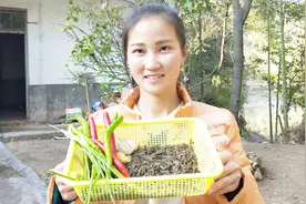 已20多年没吃过的新鲜小虾米，炸至金黄油脆炒青红椒非常下饭视频封面