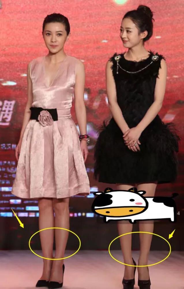 郭采洁158cm,赵丽颖165cm,当两人站一起,差距都在腿上了!