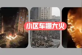 成都一小区车棚起火 半小时烧毁上百辆电动车图片