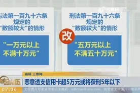 恶意透支信用卡入罪门槛、定罪量刑标准调高，超5万元获刑5年以下视频封面