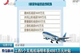 江西5个支线机场2019年获4981万元补贴视频封面