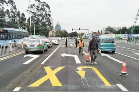 看到这个标记千万不要掉头 厦门首次启用禁止掉头标记图片
