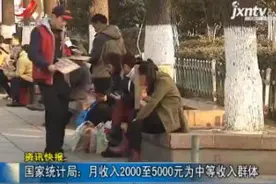 国家统计局：月收入2000至5000元为中等收入群体