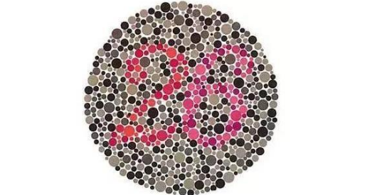 首先我们看看第一幅红绿色盲:看到是45.