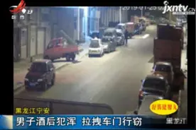 黑龙江宁安：男子酒后犯浑 拉拽车门行窃视频封面