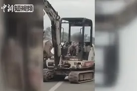 惊呆了！三岁男娃驾驶挖掘机 15分钟开过两条街视频封面