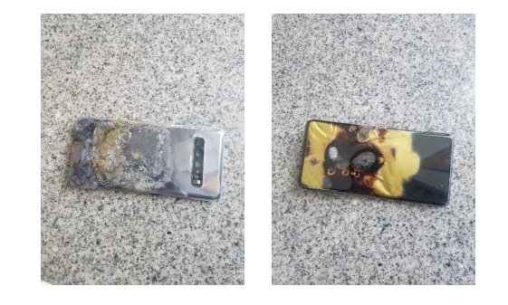 一台三星galaxy s10 5g手机在韩国爆炸起火