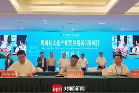 广元剑阁举行文旅产业发展招商引资洽谈会 现场签约8个项目视频封面