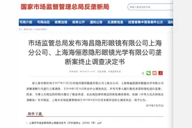 上海市监局终止对海昌眼镜涉嫌价格垄断调查图片