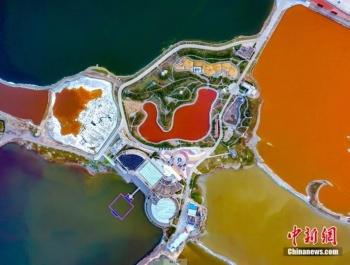 美翻了！“中国死海”山西运城盐湖变身“调色盘”