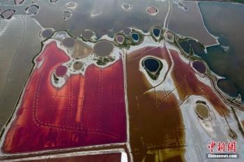 美翻了！“中国死海”山西运城盐湖变身“调色盘”